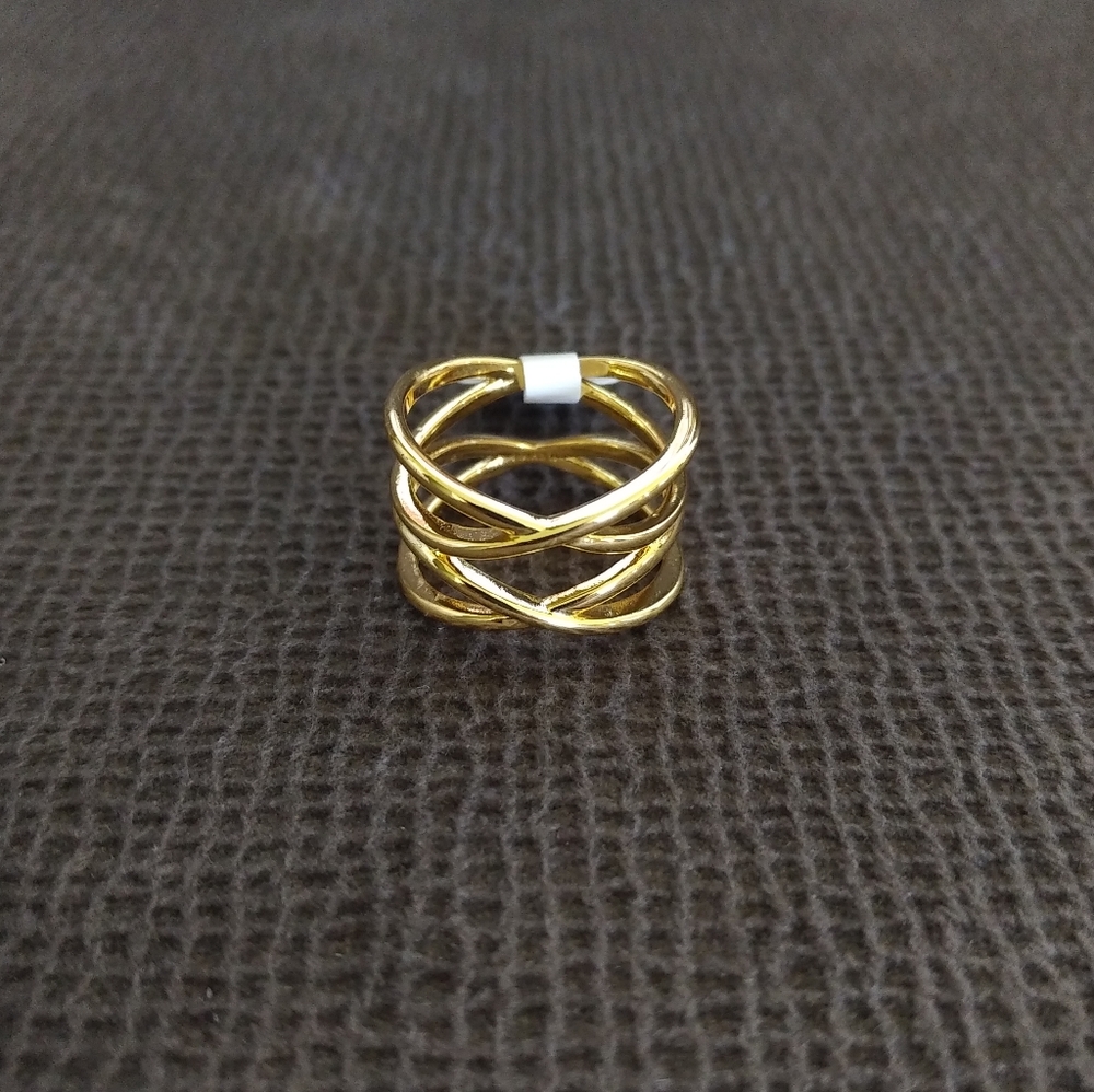 BRONZE Oro Double✌️Criss Cross🔀 Ring - Sz 7 - Picture 13 of 16